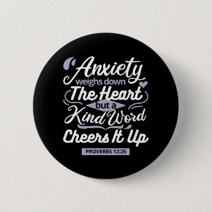 Badge Rond 5 Cm Citation d'encouragement chrétien – Anxiété et gen