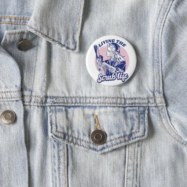 Badge Rond 5 Cm Citation d'infirmière - Vie de blouse (En situation)