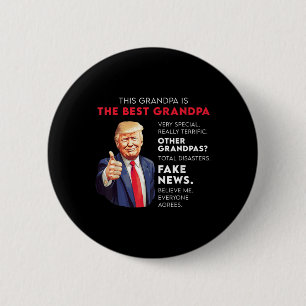 Badge Rond 5 Cm Citation Drôle De Donald Trump Pour Grand-Père Con