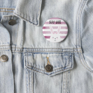 Badge Rond 5 Cm Citation drôle de lapin en lunettes de soleil rose