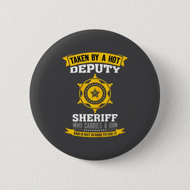Badge Rond 5 Cm Citation drôle épouse adjoint shérif  (Devant)
