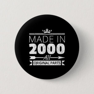 Badge Rond 5 Cm Citation drôle vintage pour femmes nées en 2000