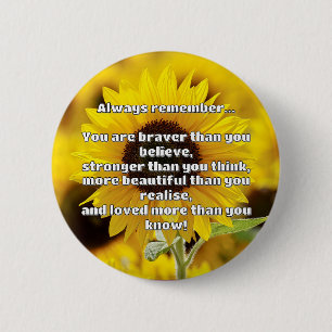 Badge Rond 5 Cm Citation Empath Bravery Positive Encouragement