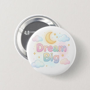 Badge Rond 5 Cm Citation fantaisiste pastel doux sur fond blanc