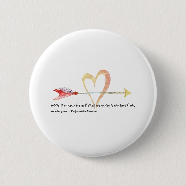 Badge Rond 5 Cm Citation Heart Emerson (Devant)