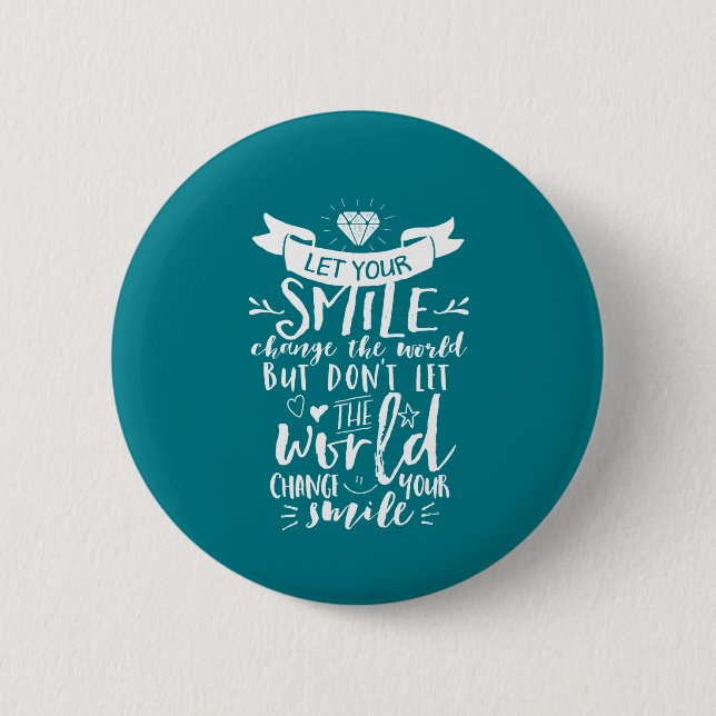 Badge Rond 5 Cm Citation Inspirationnelle Bon Sourire Changer le m (Devant)