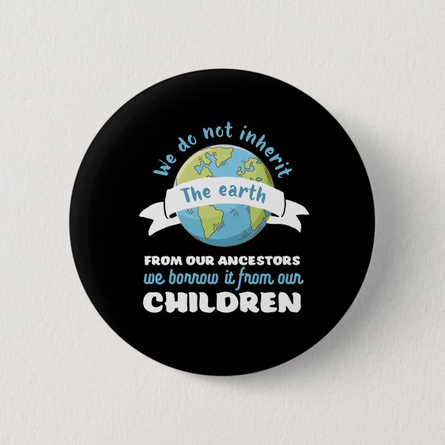 Badge Rond 5 Cm Citation Jour des terres Inspirationnelle Enregist (Devant)