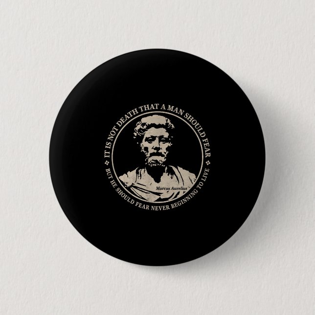 Badge Rond 5 Cm Citation Motivationnelle De Marcus Aurelius Sur La (Devant)