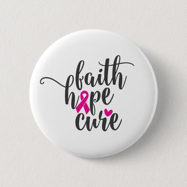 Badge Rond 5 Cm Citation Motivationnelle Sur Le Cancer Du Sein | L (Devant)