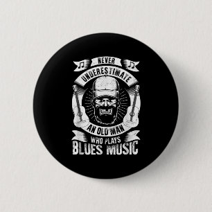 Badge Rond 5 Cm Citation musicale Mens Funny Blues