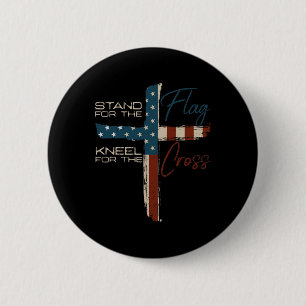 Badge Rond 5 Cm Citation Religieuse Drapeau Usa 4 Juillet Foi Chré