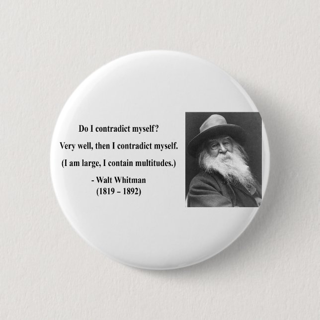 Badge Rond 5 Cm Citation Whitman 6b (Devant)