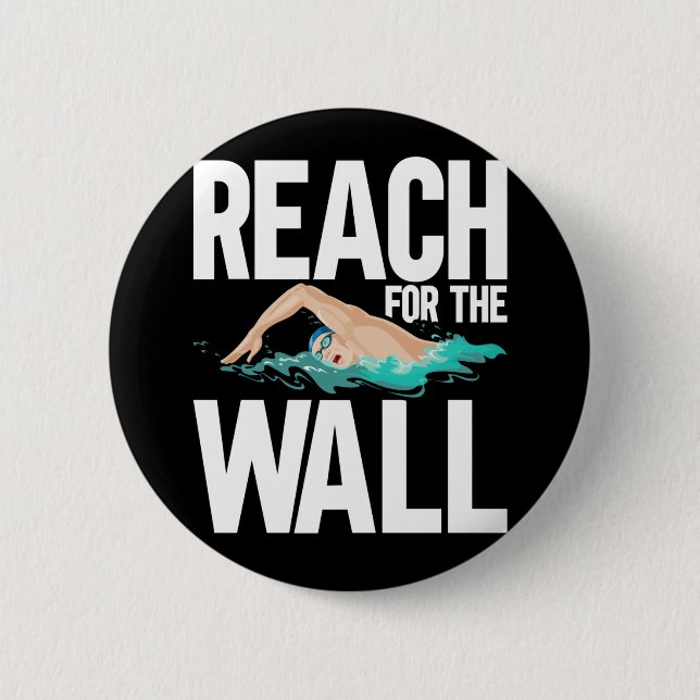 Badge Rond 5 Cm Citations de nage de l'équipe de natation amusante (Devant)