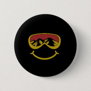 Badge Rond 5 Cm Citations De Ski Et De Snowboard Souriant Des Lune