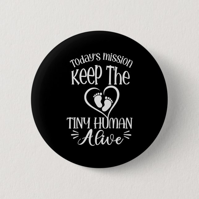 Badge Rond 5 Cm Citations grand-père | Garder Le Petit Humain En V (Devant)