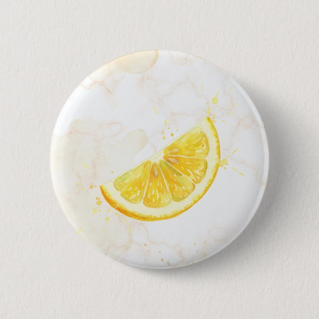 Badge Rond 5 Cm Citron (Devant)