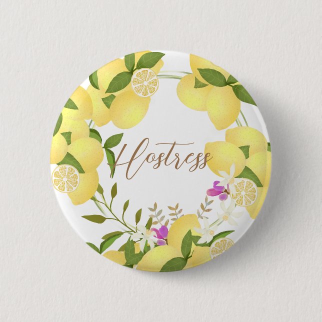 Badge Rond 5 Cm Citron blanc (Devant)