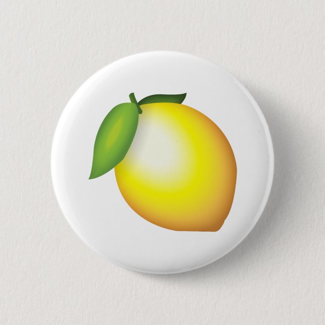 Badge Rond 5 Cm Citron - Emoji (Devant)