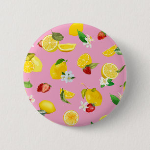 Badge Rond 5 Cm Citron et fraise 1