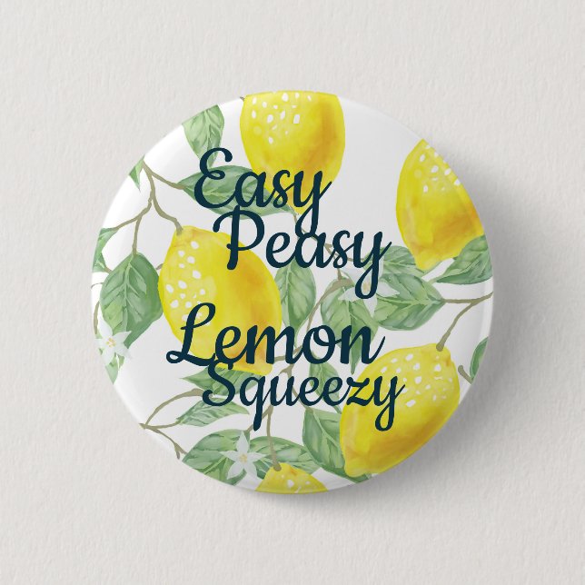 Badge Rond 5 Cm Citron facile Squeezy de Peasy (Devant)
