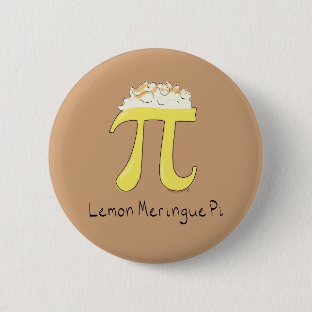 Badge Rond 5 Cm Citron Meringue Pi Cute Math Pi Jour Bouton Pin (Devant)