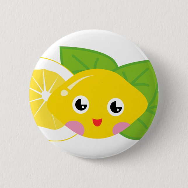 Badge Rond 5 Cm Citron mignon de Lil (Devant)