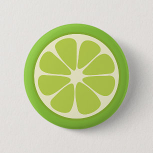 Badge Rond 5 Cm Citron vert de citron vert jus d'été agrumes tranc