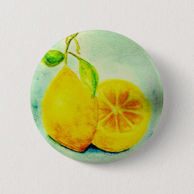 Badge Rond 5 Cm Citrons de style vintage (Devant)