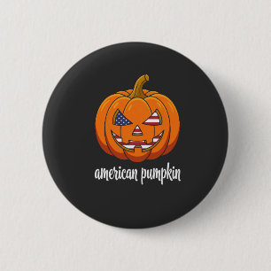 Badge Rond 5 Cm Citrouille Américaine Patriotique Jack O Lanterne