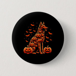 Badge Rond 5 Cm Citrouille belge malinois Jack-o'-lantern Hallowee