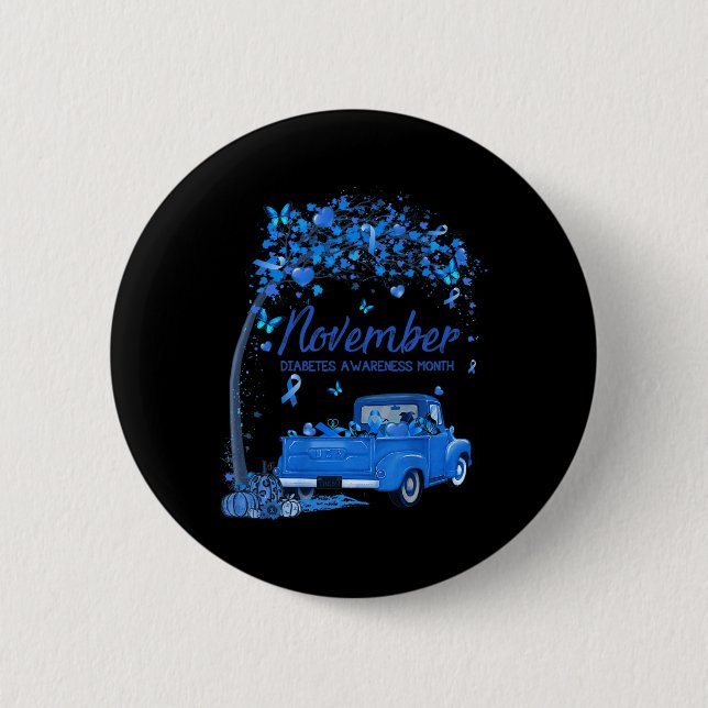 Badge Rond 5 Cm Citrouille Camion Novembre Mois de sensibilisation (Devant)