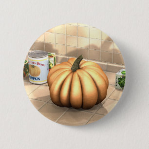 Badge Rond 5 Cm Citrouille de cuisine
