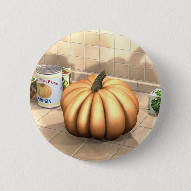 Badge Rond 5 Cm Citrouille de cuisine (Devant)