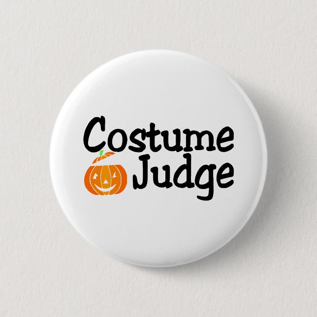 Badge Rond 5 Cm Citrouille de juge de costume de Halloween (Devant)