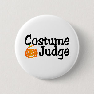 Badge Rond 5 Cm Citrouille de juge de costume de Halloween