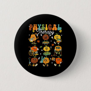 Badge Rond 5 Cm Citrouille de physiothérapie Thanksgi