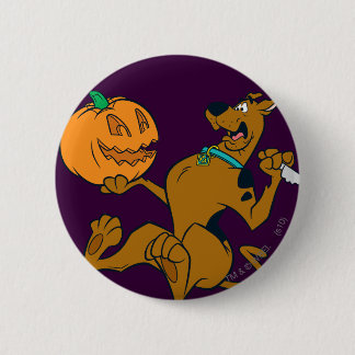 Badge Rond 5 Cm Citrouille de sculpture Scooby-Doo