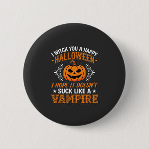 Badge Rond 5 Cm Citrouille de vampire drôle d'Halloween