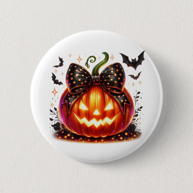 Badge Rond 5 Cm Citrouille d'Halloween (Devant)