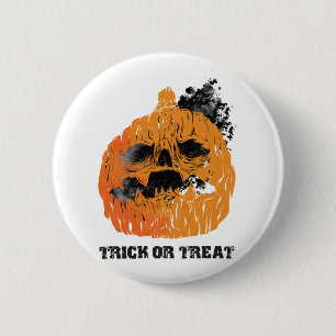 Badge Rond 5 Cm Citrouille d'Halloween