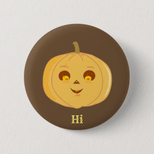 Badge Rond 5 Cm Citrouille d'Halloween