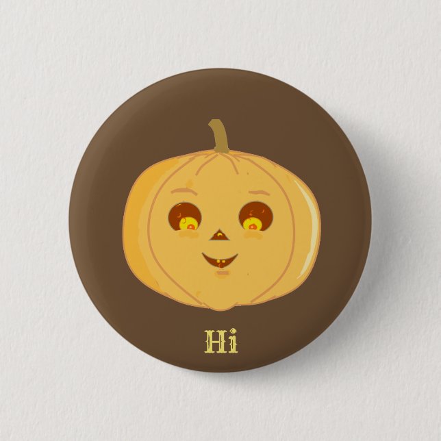 Badge Rond 5 Cm Citrouille d'Halloween (Devant)
