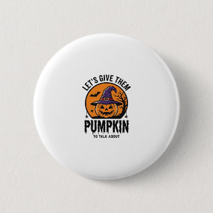 Badge Rond 5 Cm Citrouille d'Halloween Chapeau de Sorcière Drôle É