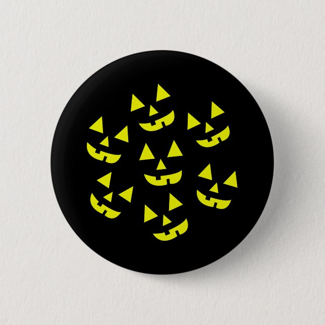 Badge Rond 5 Cm Citrouille d'Halloween Jack O' Lantern (Devant)