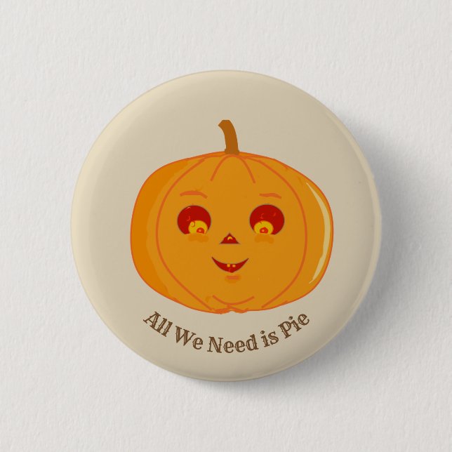Badge Rond 5 Cm Citrouille d'Halloween mignonne (Devant)