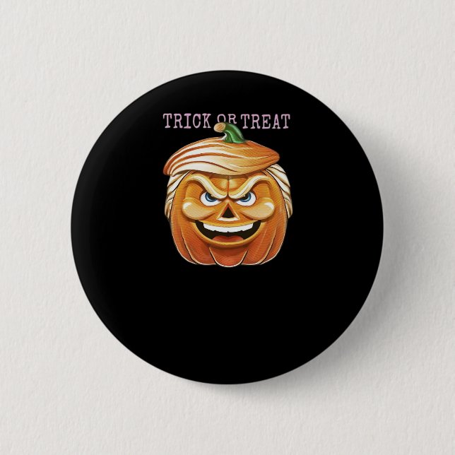 Badge Rond 5 Cm Citrouille Donald, Funny Halloween Classic effraya (Devant)
