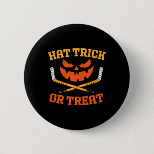 Badge Rond 5 Cm Citrouille drôle de hockey sur glace Halloween Hom