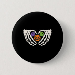 Badge Rond 5 Cm Citrouille drôle d'Halloween Squelette Mains Amour