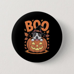 Badge Rond 5 Cm Citrouille du costume de Staffy Halloween Stafford