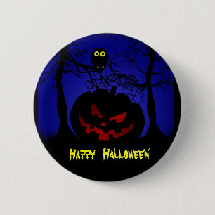 Badge Rond 5 Cm Citrouille effrayant Halloween décoratif